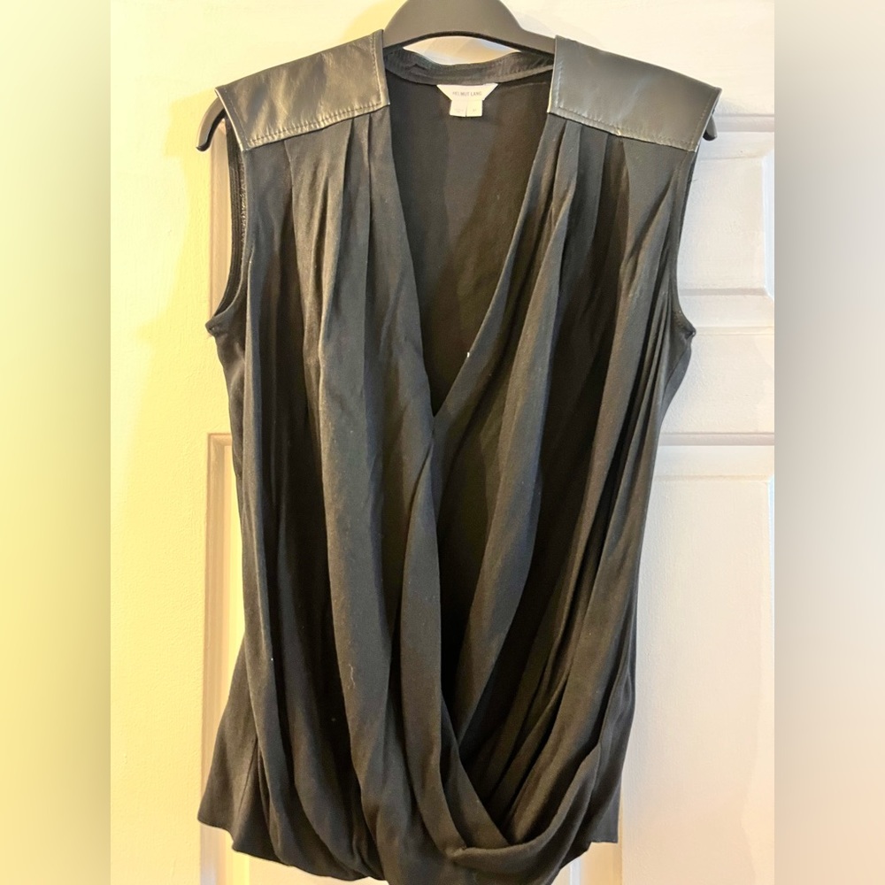 Helmut lang too with leather shoulders.
